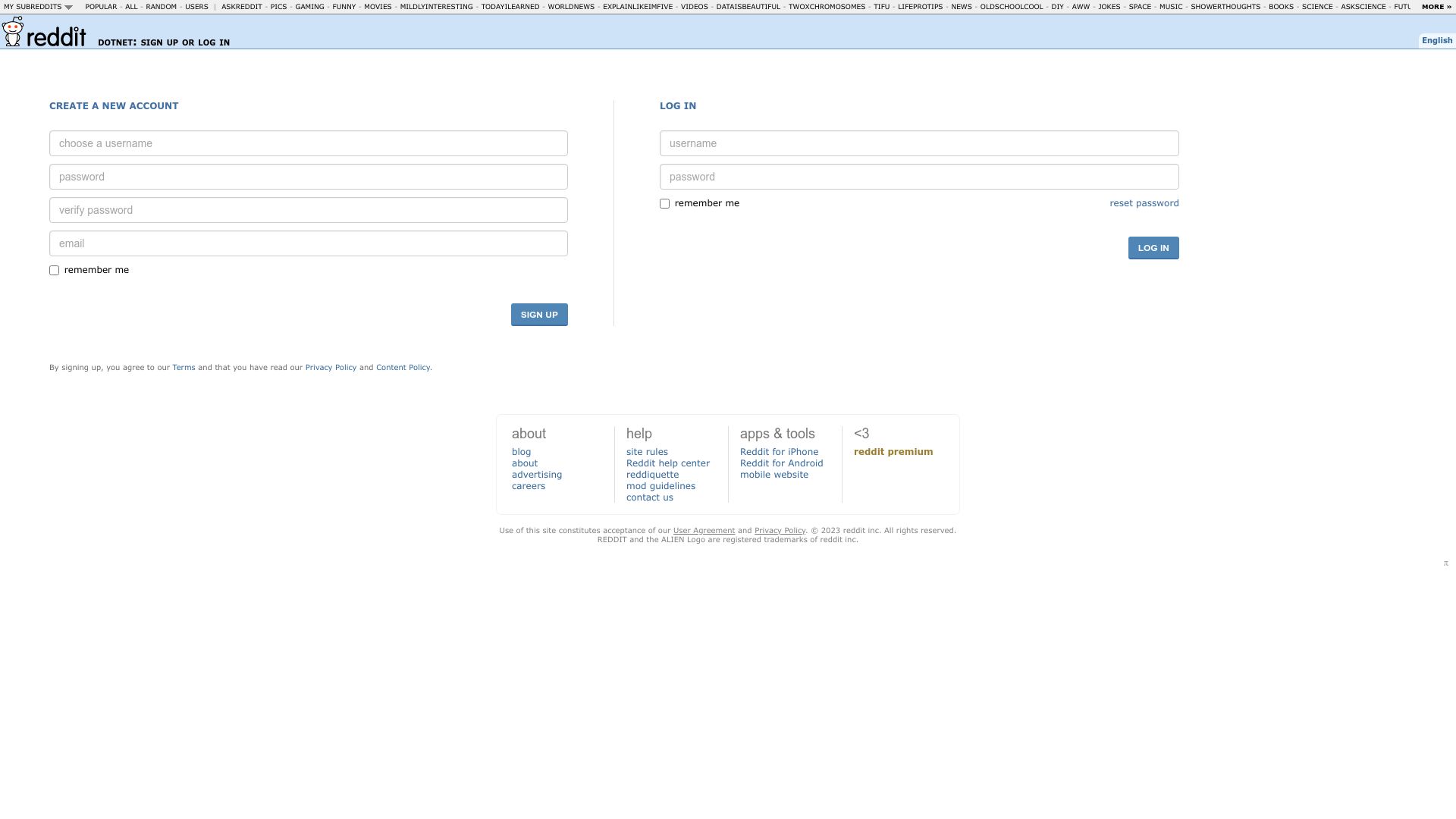 Screenshot of old.reddit.com: Why isn’t dotnet core popular among startups?