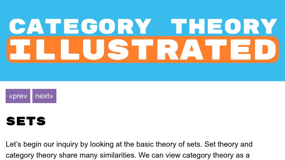 Screenshot of abuseofnotation.github.io: Category Theory Illustrated – Sets