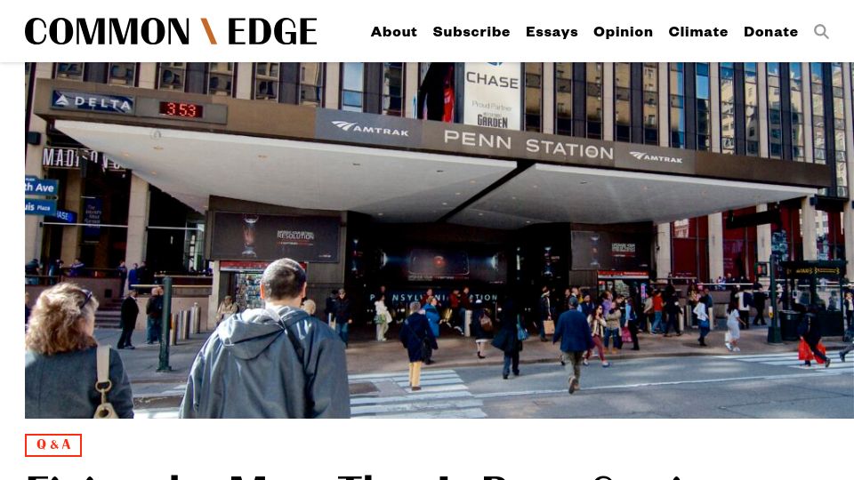 Screenshot of commonedge.org: Fixing Penn Station