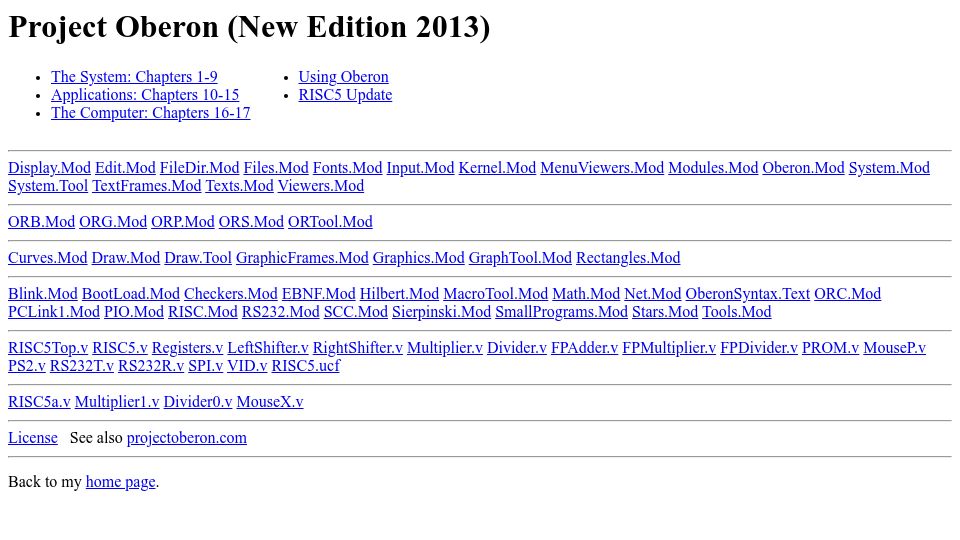 Screenshot of people.inf.ethz.ch: Project Oberon (New Edition 2013)