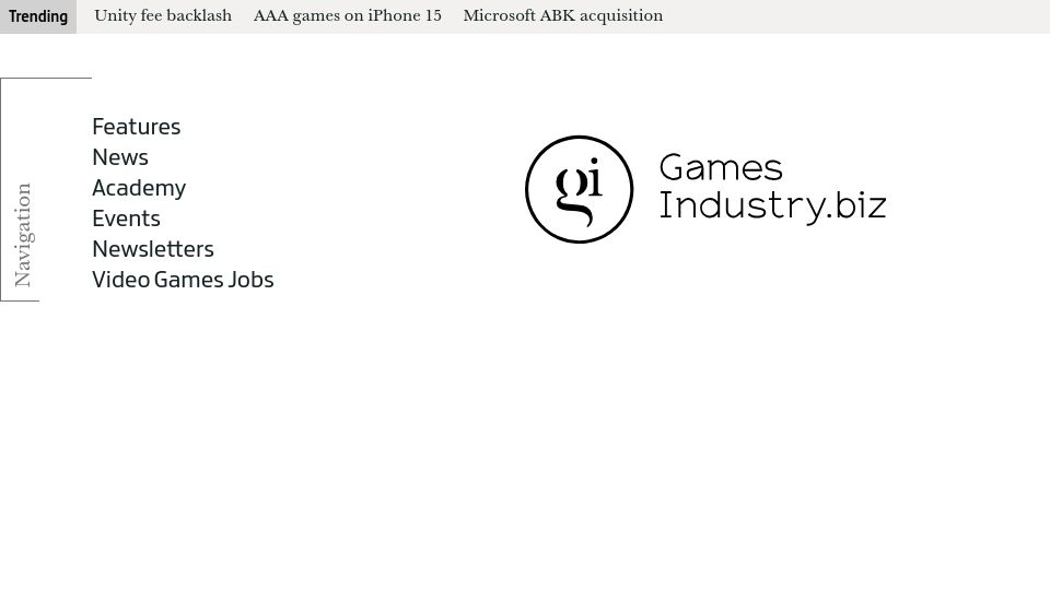 Screenshot of gamesindustry.biz: Unity’s pricing is a symptom, not the cause of tougher times for the industry
