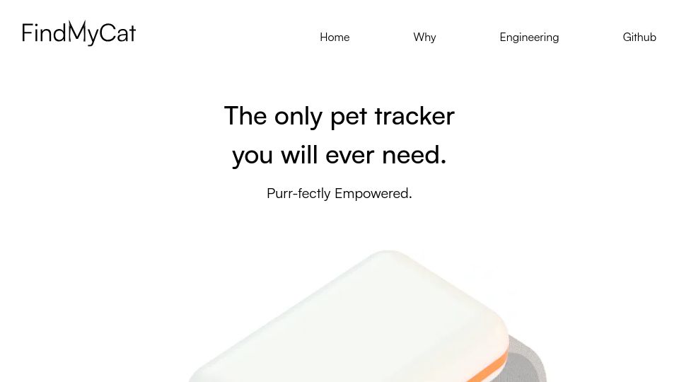 Screenshot of findmycat.io: FindMyCat – Open-Source Pet Tracker