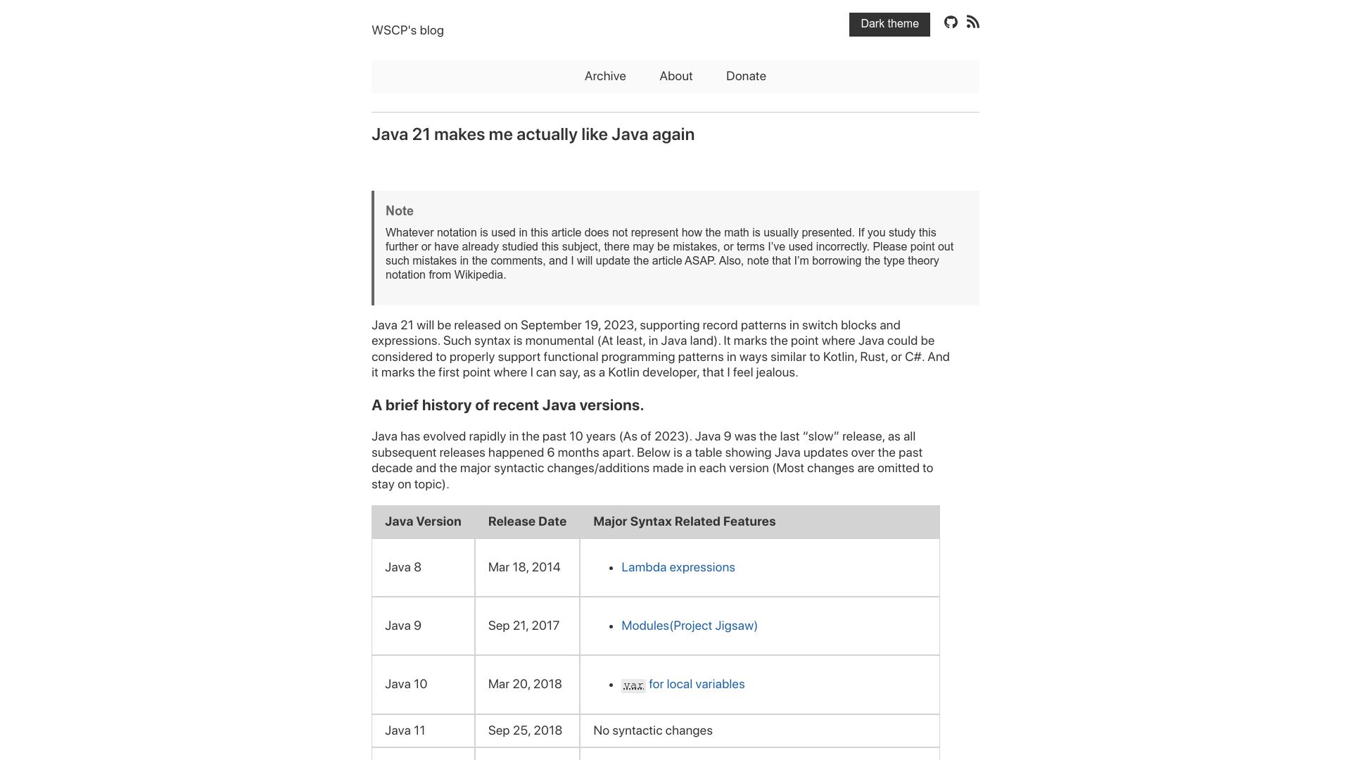 Screenshot of wscp.dev: Java 21 makes me like Java again