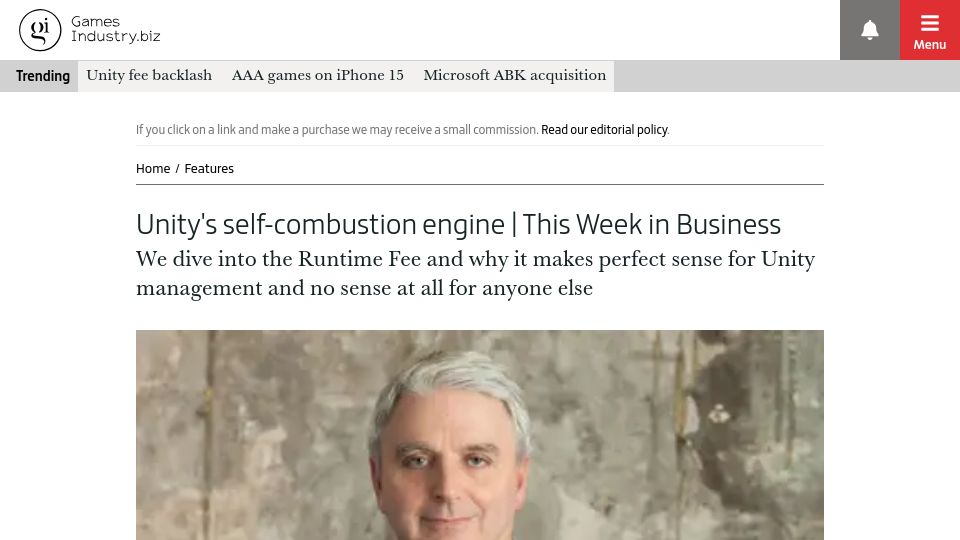 Screenshot of gamesindustry.biz: Unity's Self-Combustion Engine