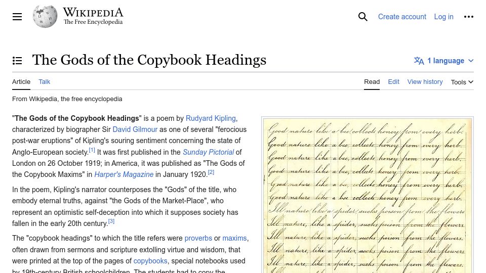 Screenshot of en.wikipedia.org: The Gods of the Copybook Headings