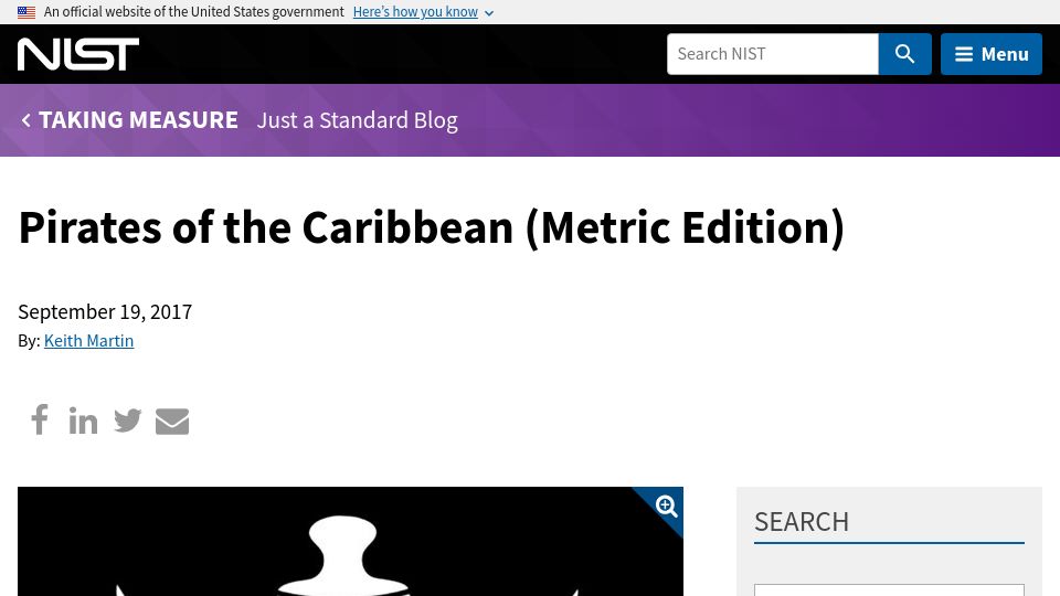 Screenshot of nist.gov: Pirates of the Caribbean (Metric Edition) (2017)