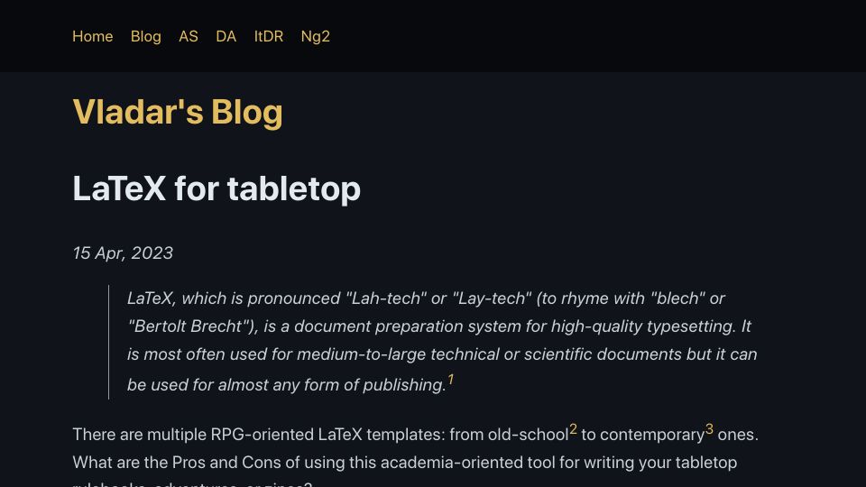 Screenshot of vladar.bearblog.dev: LaTeX for tabletop