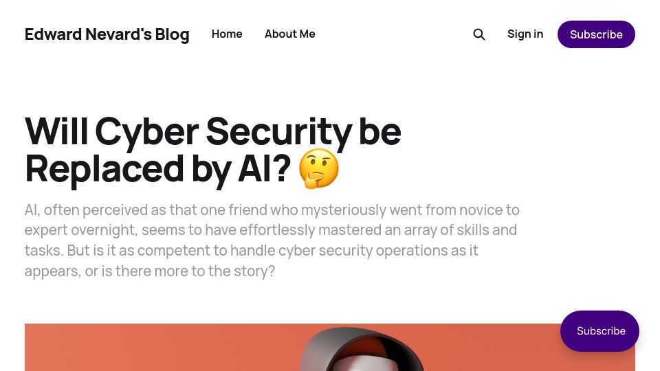Screenshot of blog.edned.net: Will Cyber Security Be Replaced by AI?