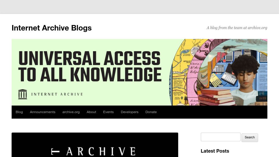 Screenshot of blog.archive.org: Making IIIF Official at the Internet Archive