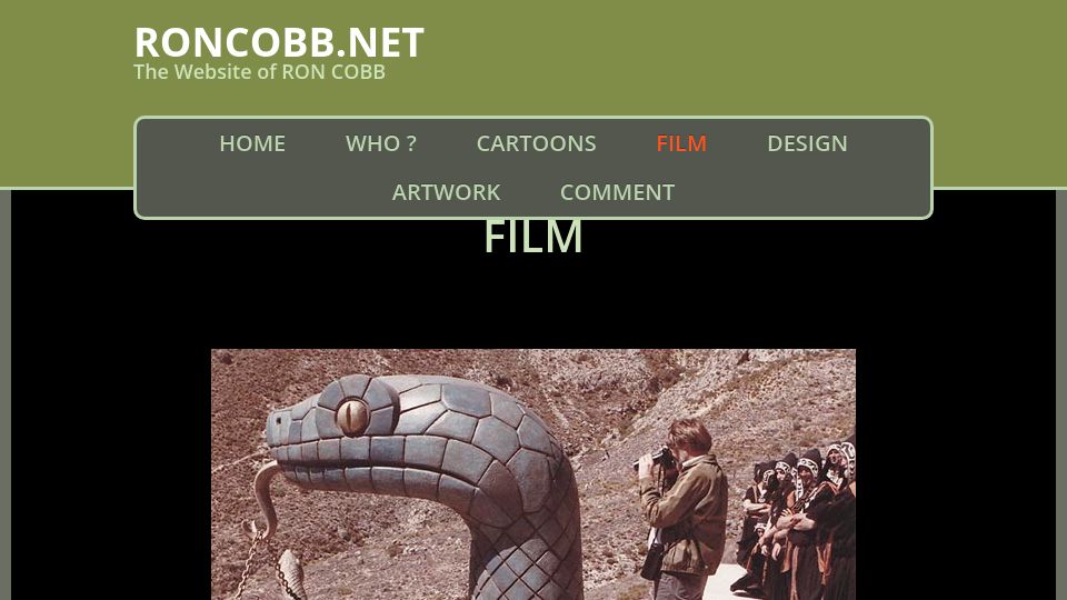Screenshot of roncobb.net: Ron Cobb – Filmography