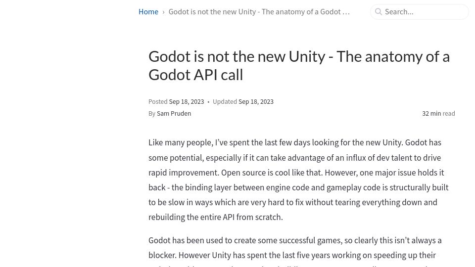 Screenshot of sampruden.github.io: The anatomy of a Godot API call