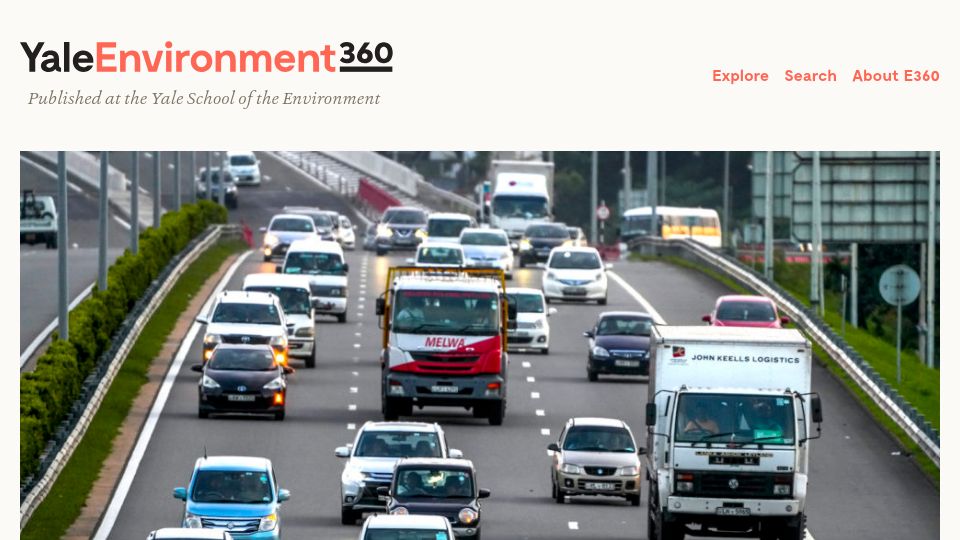 Screenshot of e360.yale.edu: Evidence mounts on toxic pollution from tires