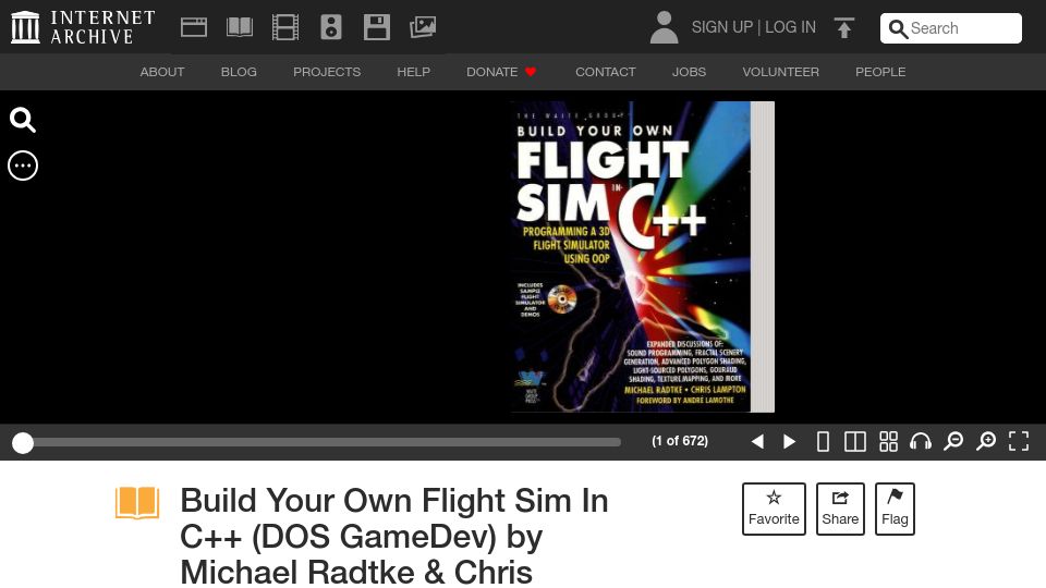 Screenshot of archive.org: Build Your Own Flight Sim in C++ (1996)