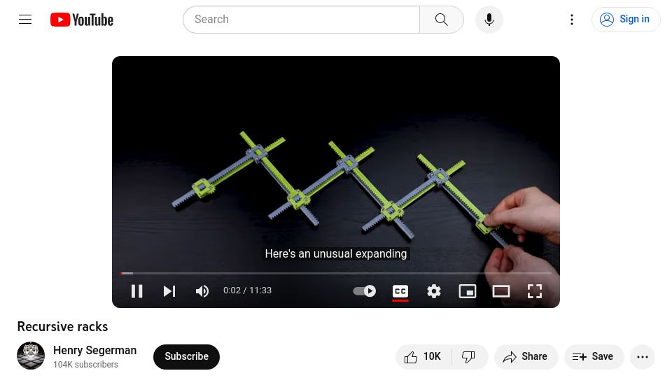 Screenshot of youtube.com: Recursive Racks [video]