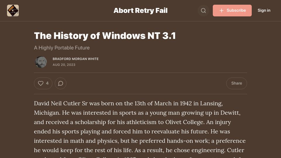 Screenshot of abortretry.fail: Windows NT 3.1