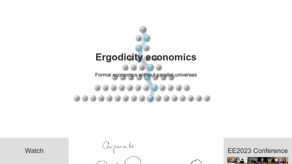 Screenshot of ergodicityeconomics.com: Pooling and Sharing of wealth makes everyone's wealth grow faster