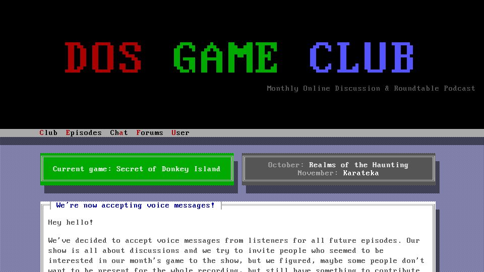 Screenshot of dosgameclub.com: DOS Game Club