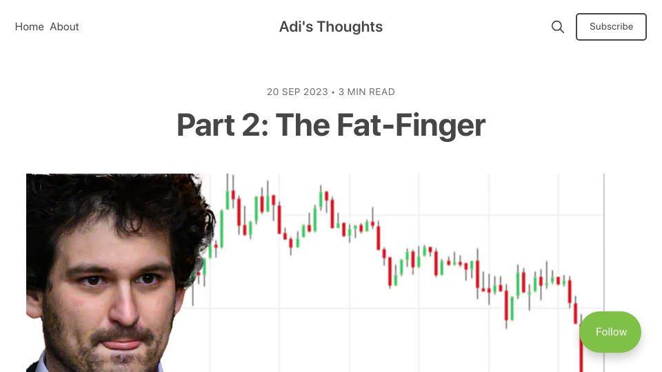Screenshot of adityabaradwaj.com: Alameda lost tens of millions because of a fat fingering mistake