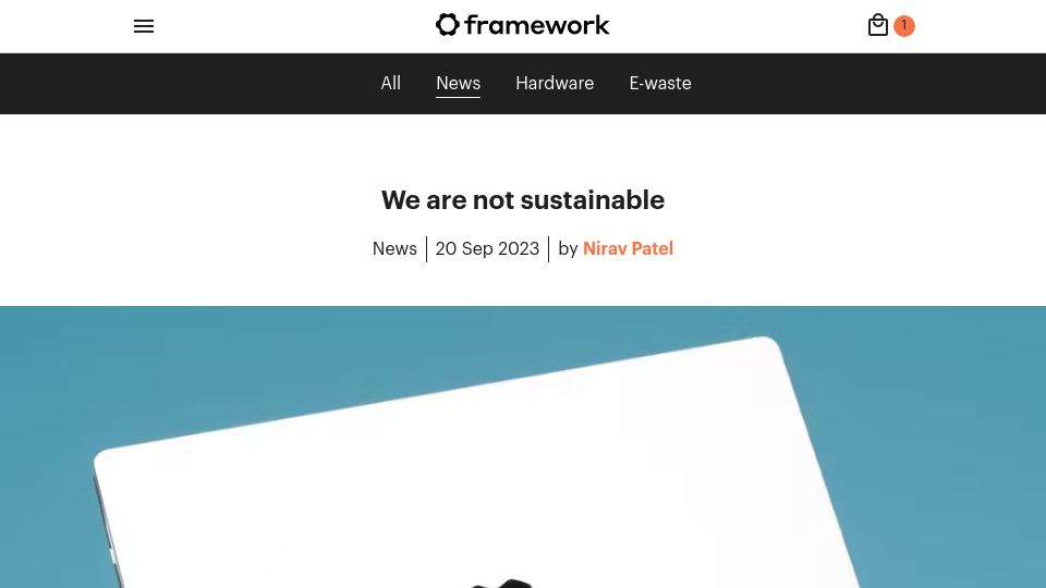 Screenshot of frame.work: We are not sustainable