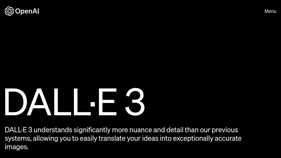 Screenshot of openai.com: DALL·E 3