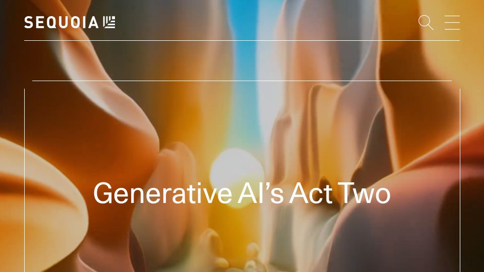 Screenshot of sequoiacap.com: Generative AI's Act Two