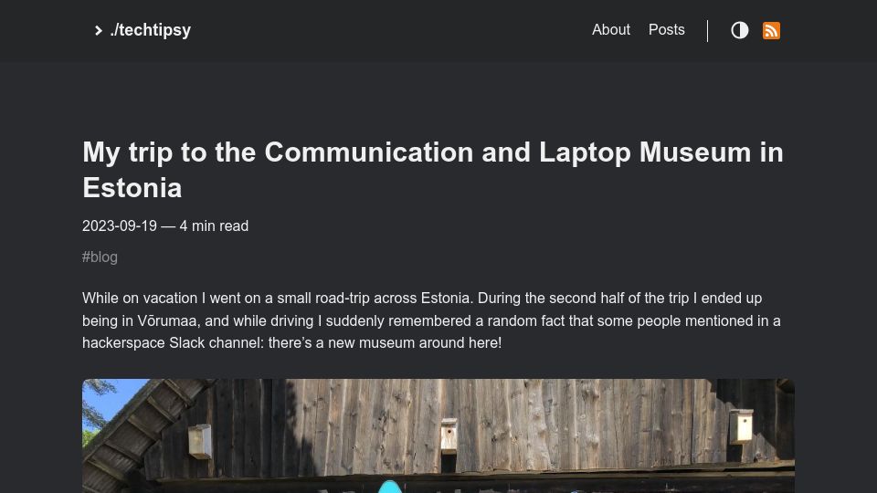 Screenshot of ounapuu.ee: My trip to the Communication and Laptop Museum in Estonia