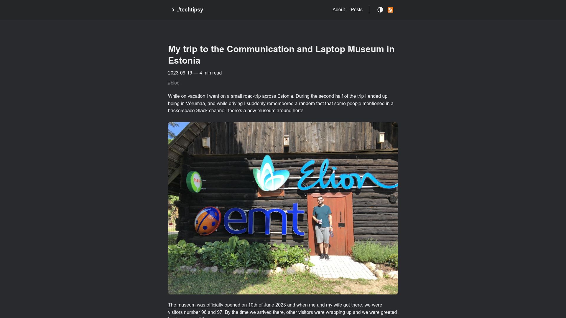 Screenshot of ounapuu.ee: My trip to the Communication and Laptop Museum in Estonia