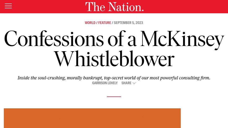 Screenshot of thenation.com: Confessions of a McKinsey Whistleblower