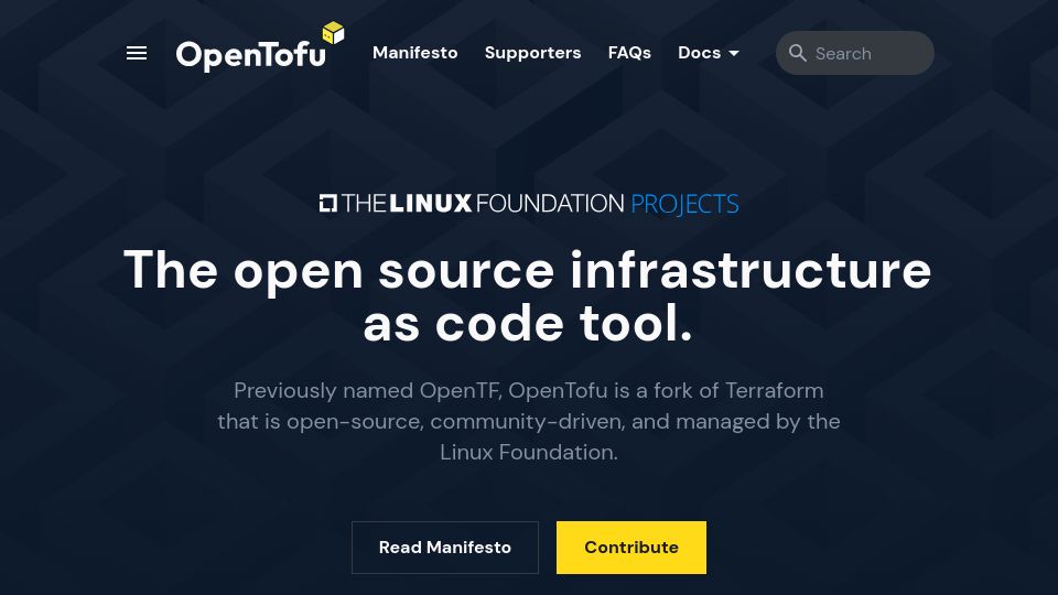 Screenshot of opentofu.org: OpenTofu