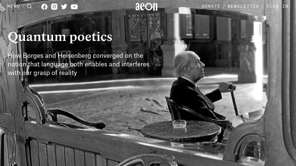 Screenshot of aeon.co: Quantum Poetics