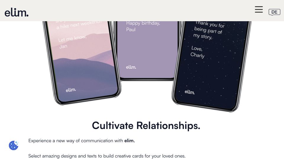 Screenshot of elim.app: Show HN: A “CRM” for personal relationships
