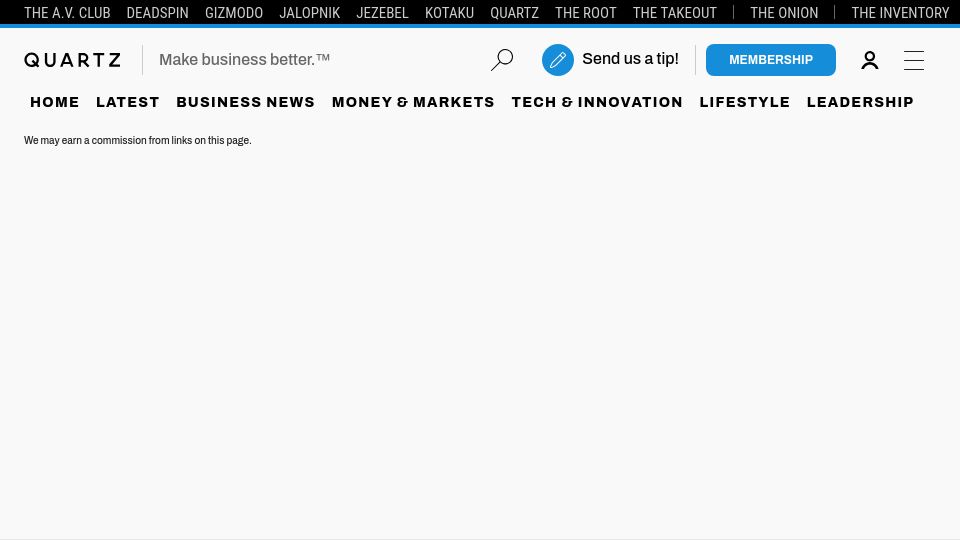Screenshot of qz.com: Project Gutenberg has implemented one of the worst AI fears of striking actors