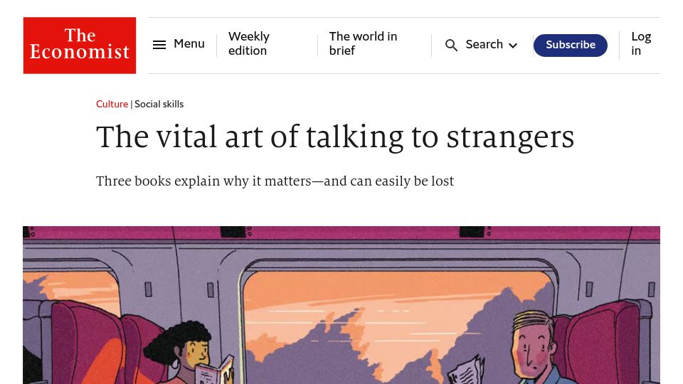 Screenshot of economist.com: The vital art of talking to strangers (2021)