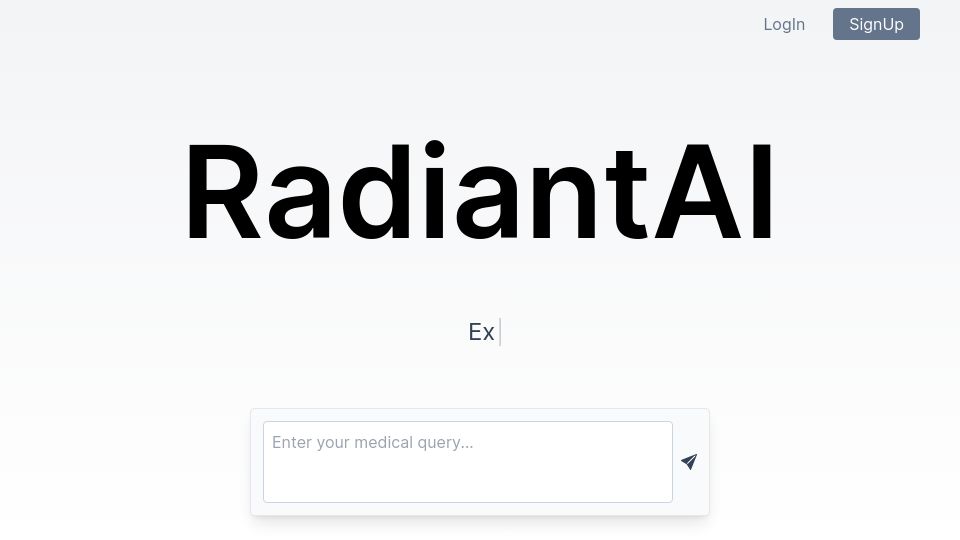 Screenshot of chat.radiantai.health: Show HN: ChatGPT for Med-School and Healthcare