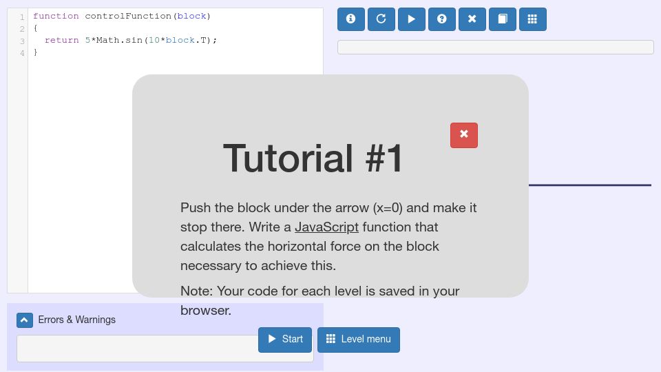 Screenshot of janismac.github.io: PID Control Challenges