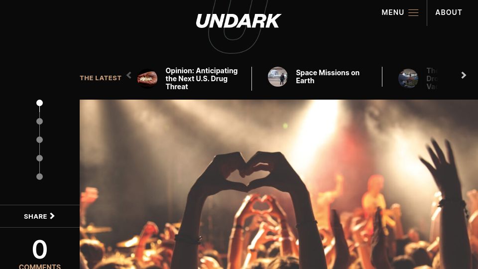 Screenshot of undark.org: MDMA and the Quest for Connection in a Fractured World