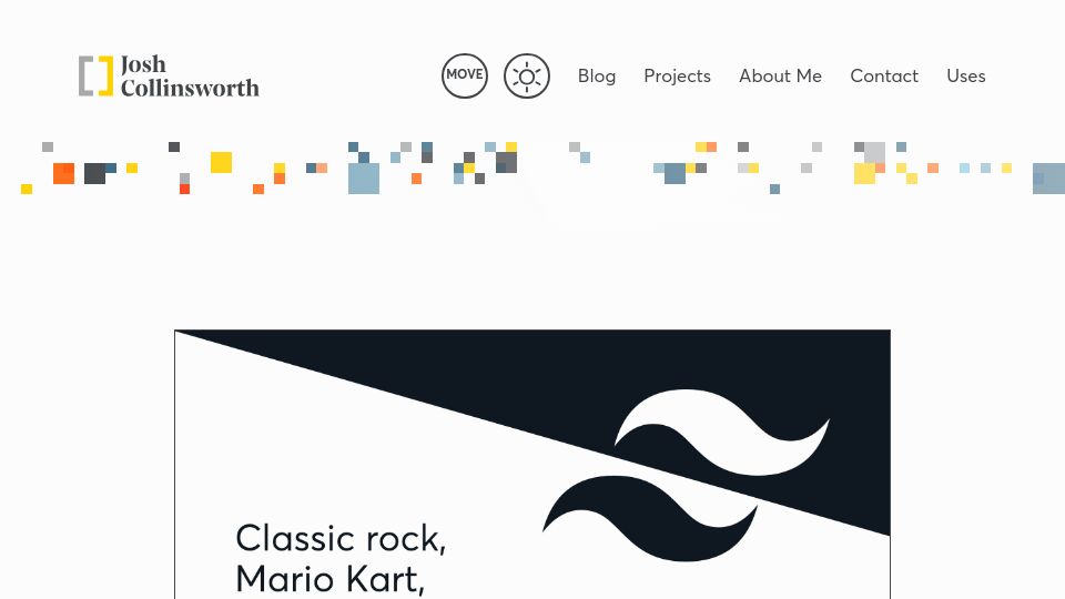 Screenshot of joshcollinsworth.com: Classic rock, Mario Kart, and why we can’t agree on Tailwind
