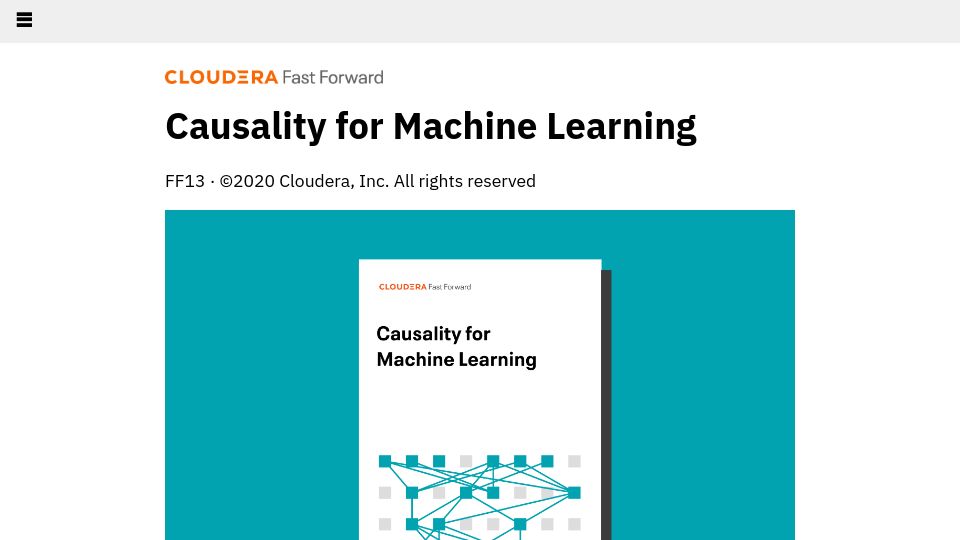 Screenshot of ff13.fastforwardlabs.com: Causality for Machine Learning (2020)
