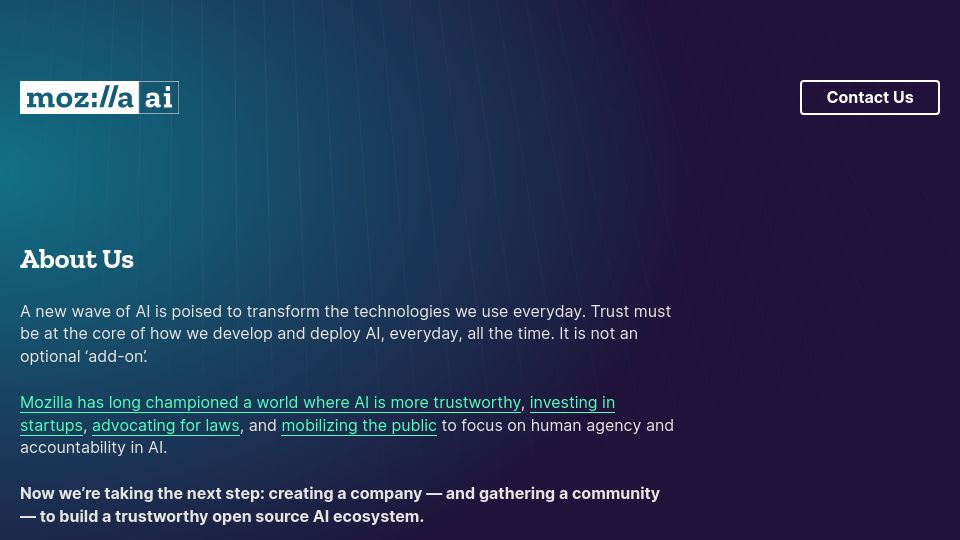 Screenshot of mozilla.ai: Mozilla.ai
