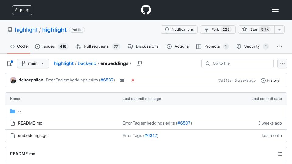 Screenshot of github.com: Show HN: Using LLMs and Embeddings to classify application errors