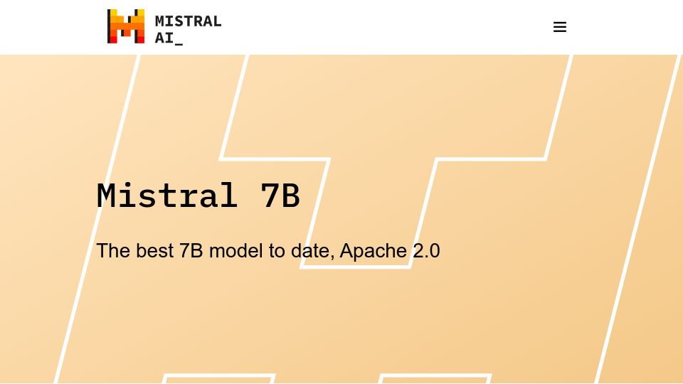 Screenshot of mistral.ai: Mistral 7B