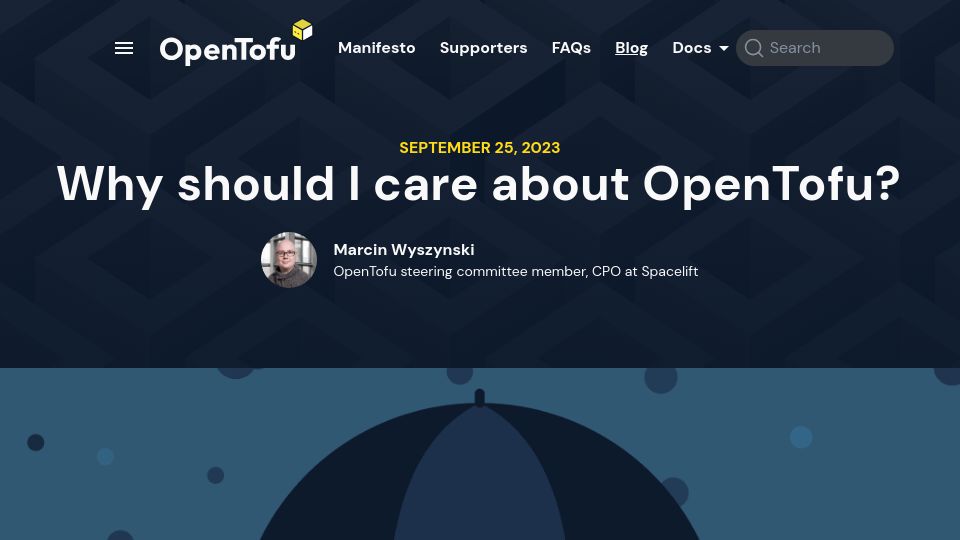 Screenshot of opentofu.org: Why should I care about OpenTofu?