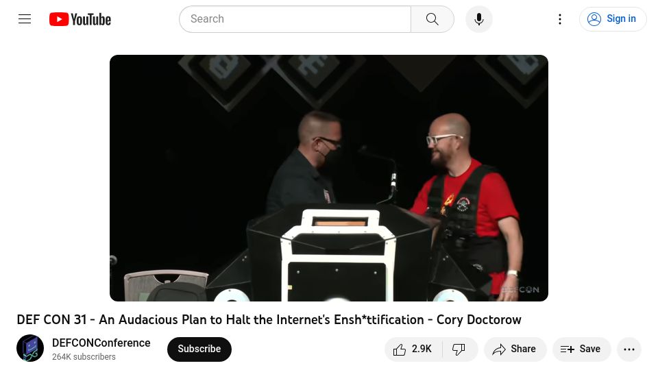 Screenshot of youtube.com: An audacious plan to halt the internet's enshittification [video]