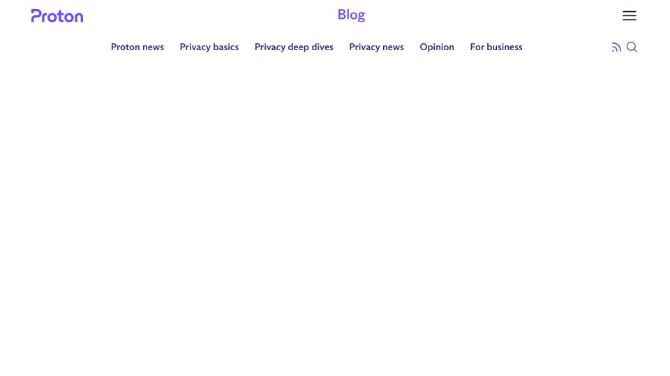 Screenshot of proton.me: Privacy washing: Google claims to support privacy while lobbying against it