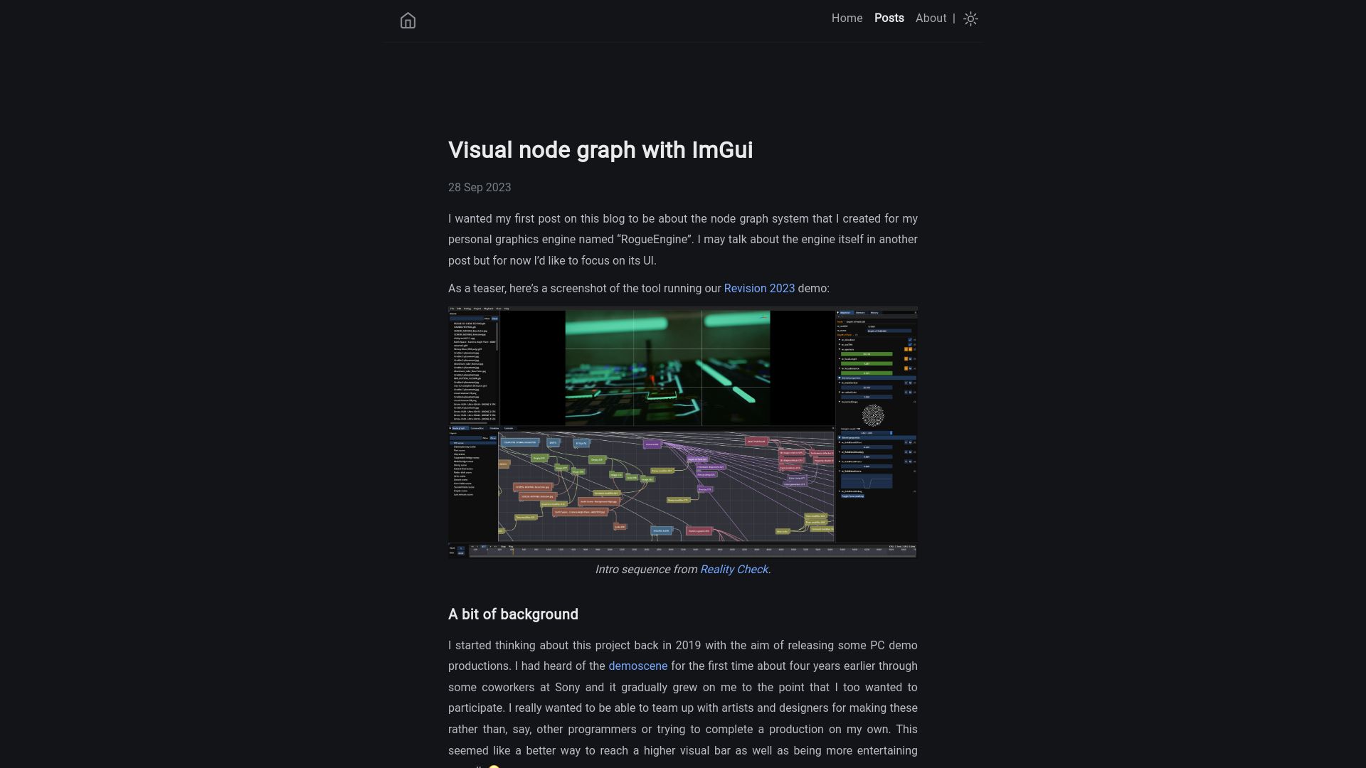 Screenshot of gboisse.github.io: Visual Node Graph with ImGui