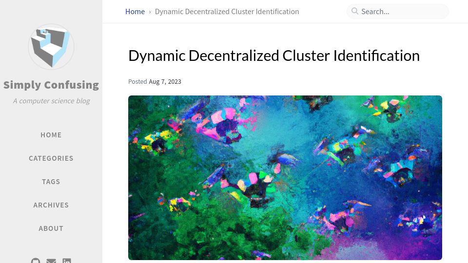 Screenshot of jasonfantl.com: Swarm Cluster Identification