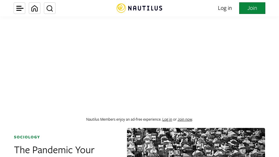 Screenshot of nautil.us: The pandemic your grandparents forgot about