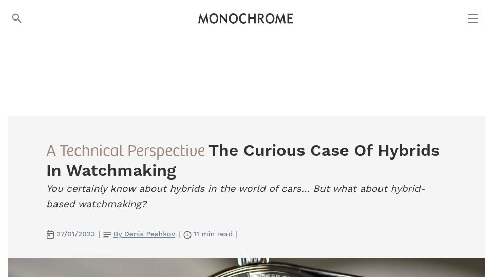 Screenshot of monochrome-watches.com: The curious case of hybrids in watchmaking