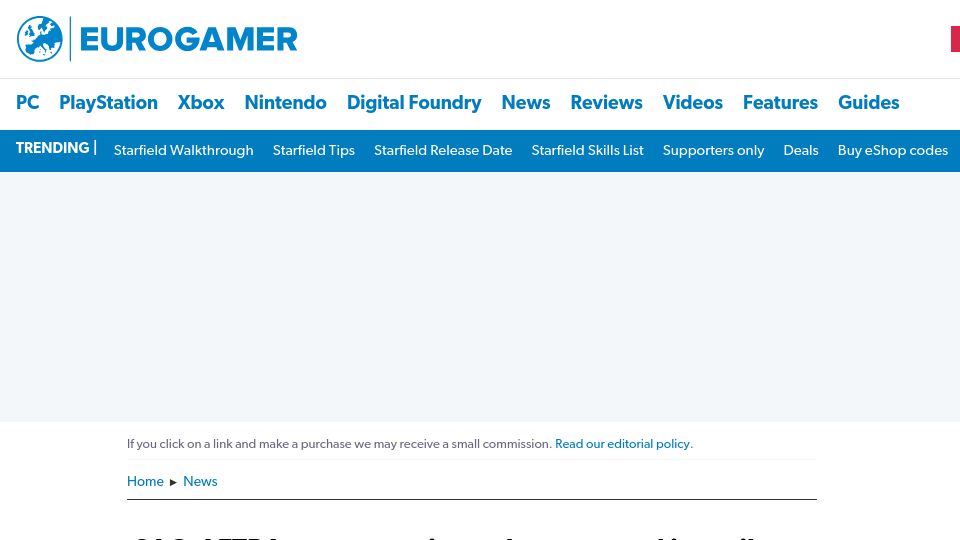 Screenshot of eurogamer.net: Sag-AFTRA votes unanimously to expand its strike to include the games industry