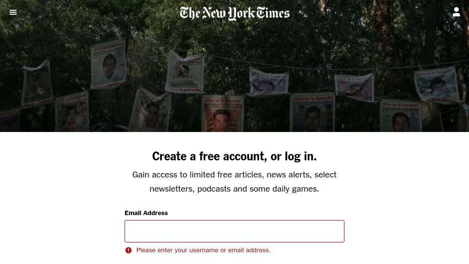 Screenshot of nytimes.com: Why Did a Drug Gang Kill 43 Students? Text Messages Hold Clues